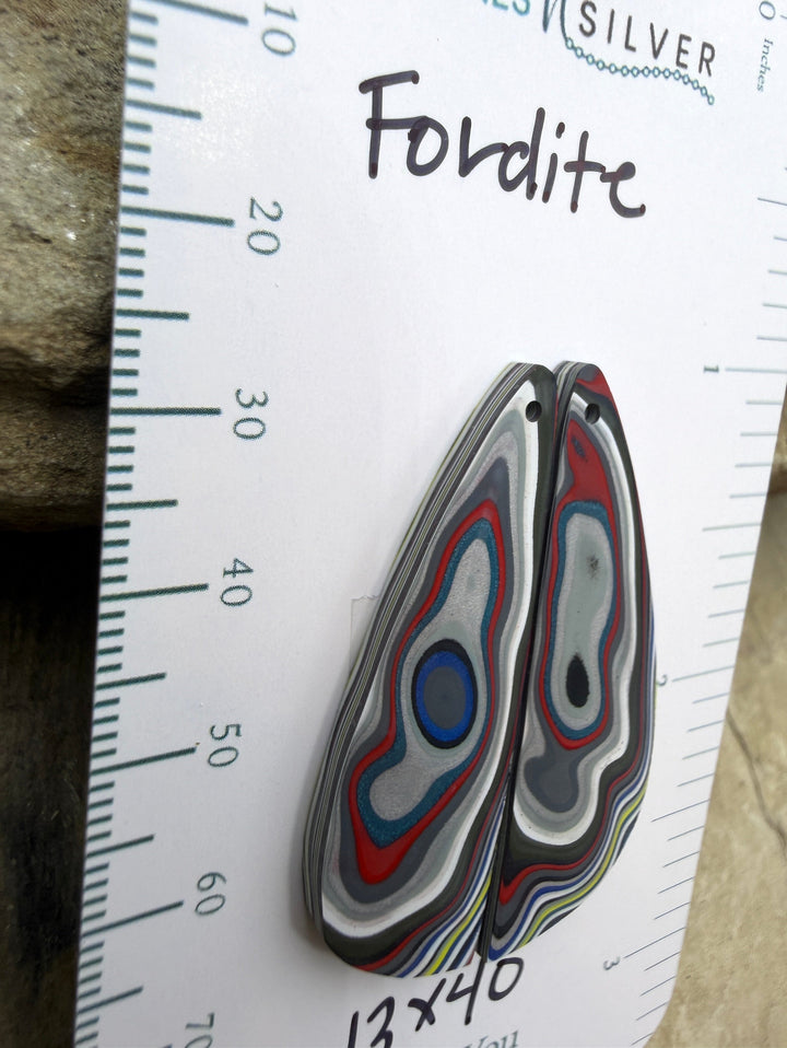 Premium Fordite/Detroit Agate Earring Slab Bead Pair