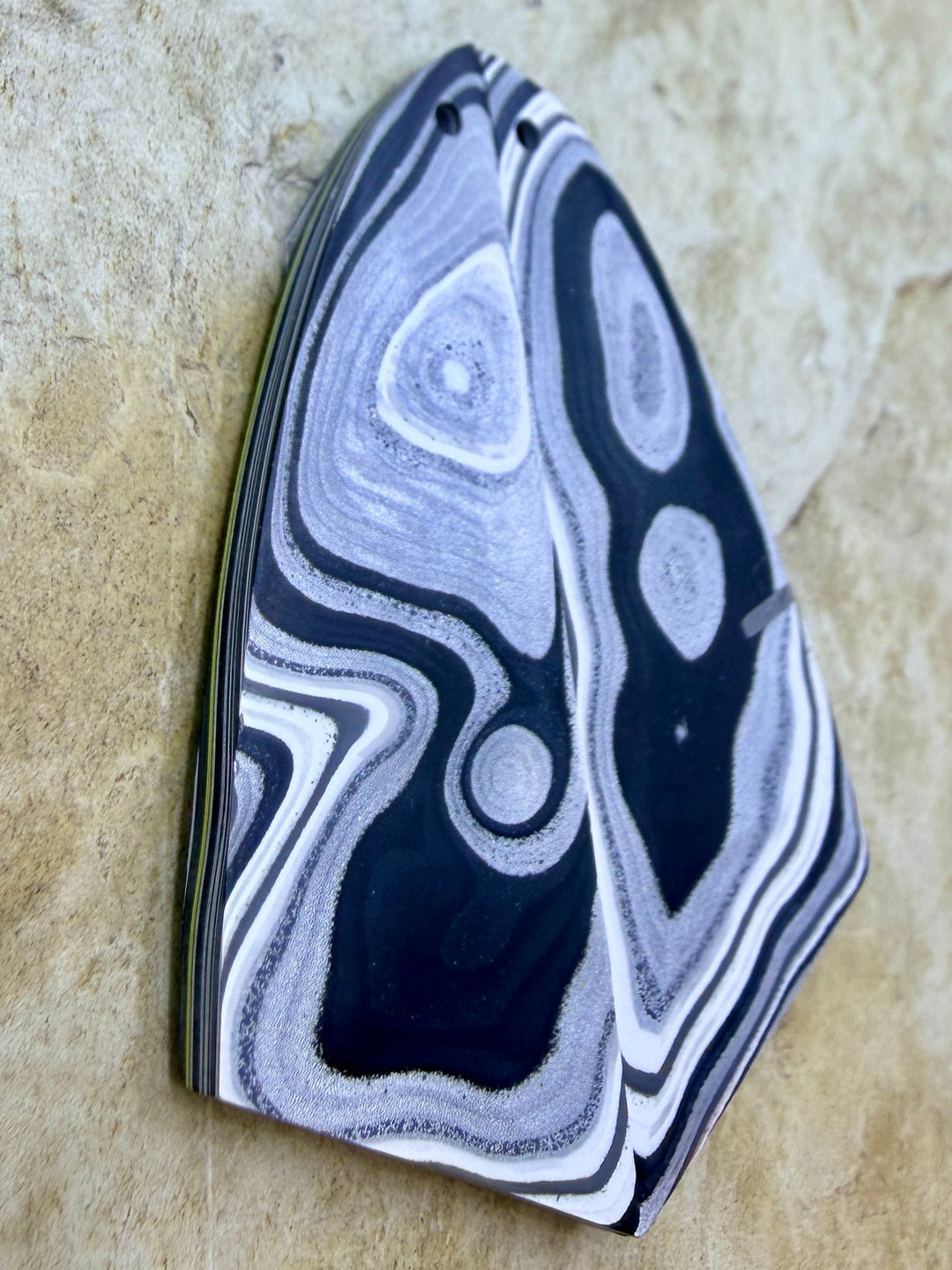 Premium Fordite/Detroit Agate Earring Slab Bead Pair