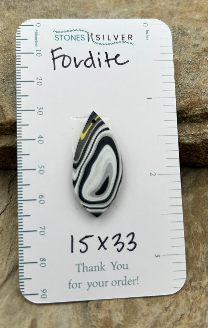 Premium Fordite/Detroit Agate Focal Pendant Bead 15x33mm