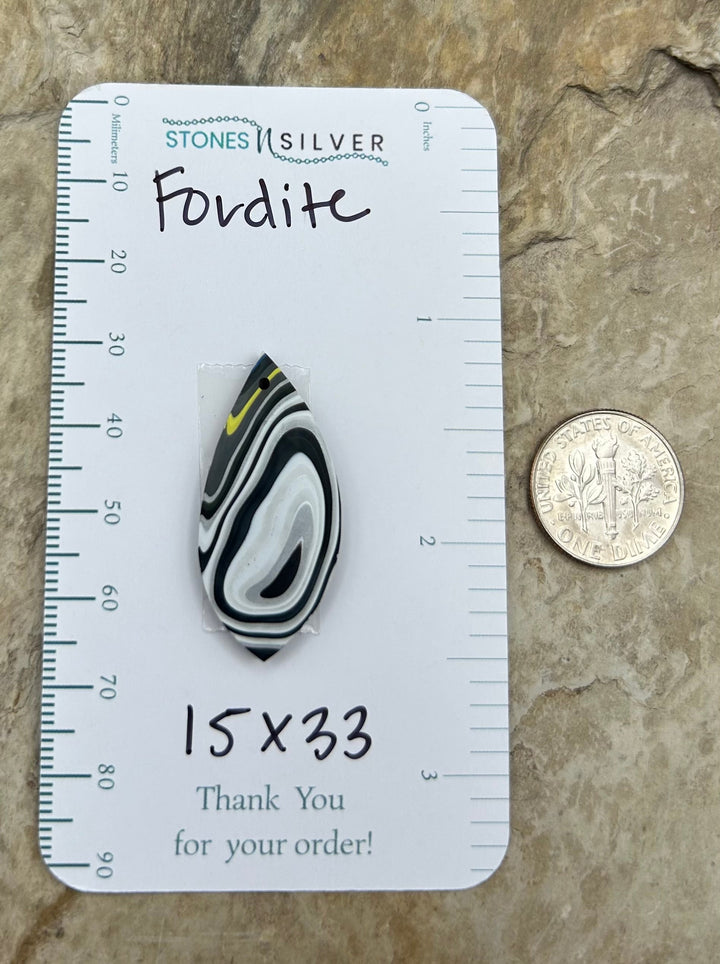 Premium Fordite/Detroit Agate Focal Pendant Bead 15x33mm