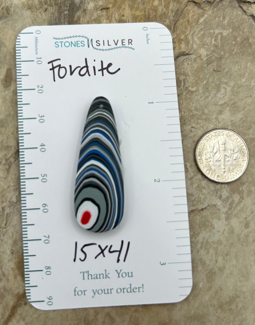 Premium Fordite/Detroit Agate Focal Pendant Bead 15x41mm