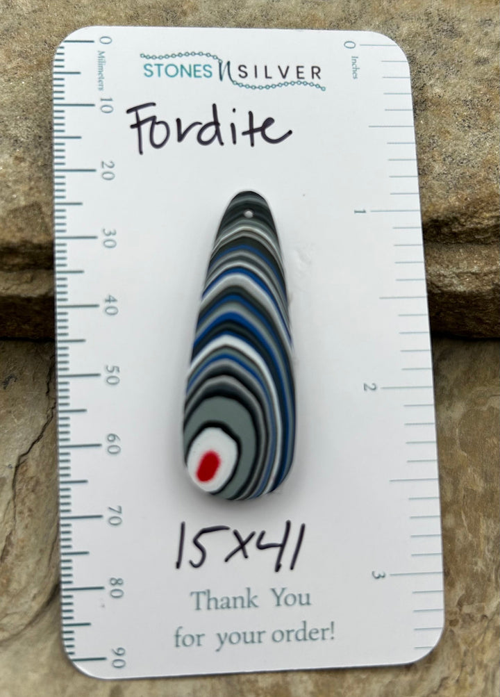 Premium Fordite/Detroit Agate Focal Pendant Bead 15x41mm