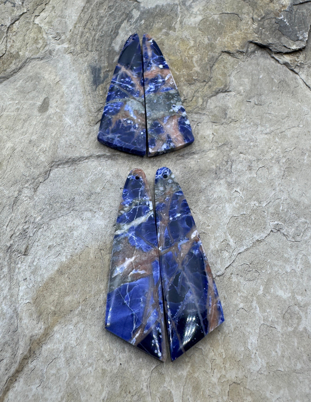 Premium Sodalite Matching Earring Slab Bead Pair Select