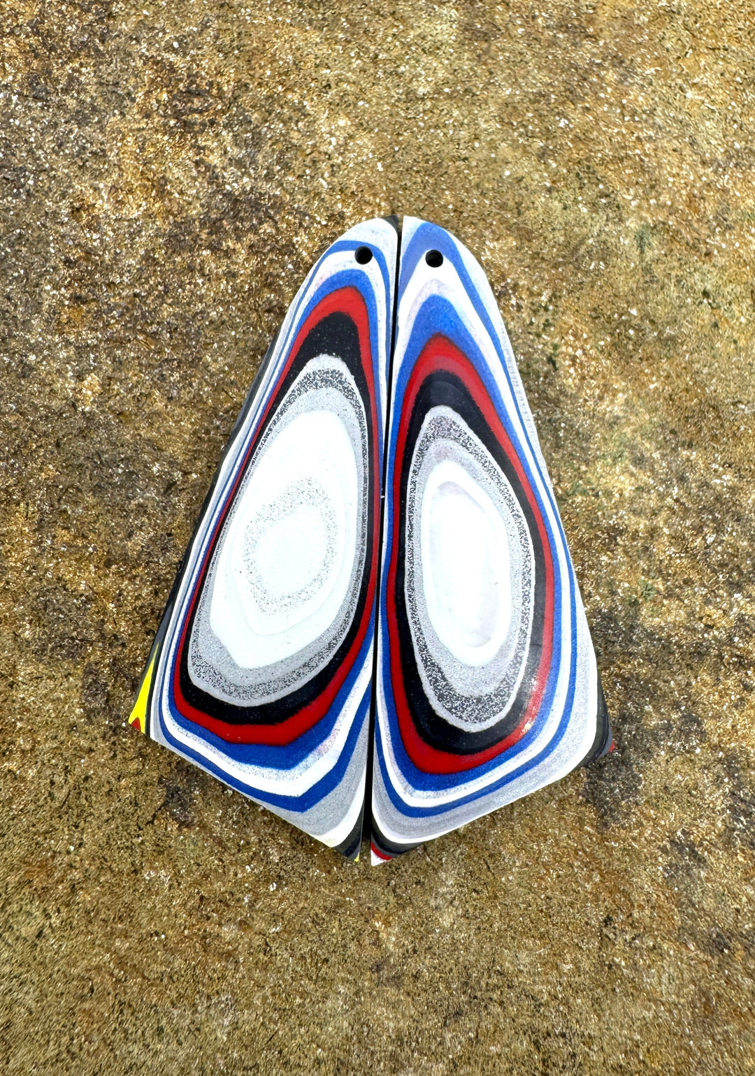 Priemium Fordite/Detroit Agate BIG Earring Slab Bead Pair