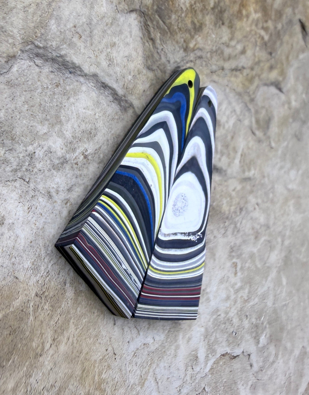 Priemium Fordite/Detroit Agate Earring Slab Bead Pair