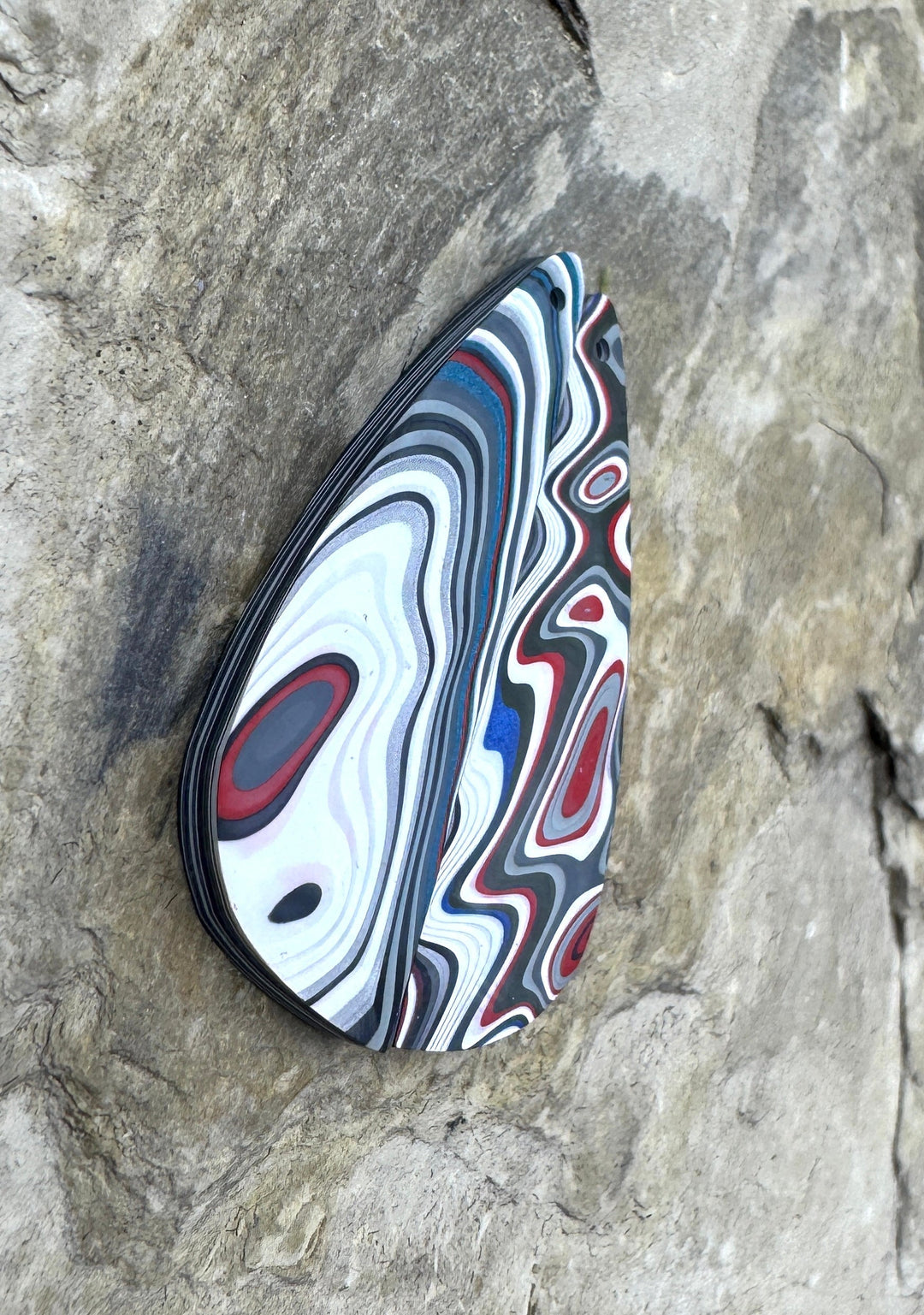 Priemium Fordite/Detroit Agate Earring Slab Bead Pair