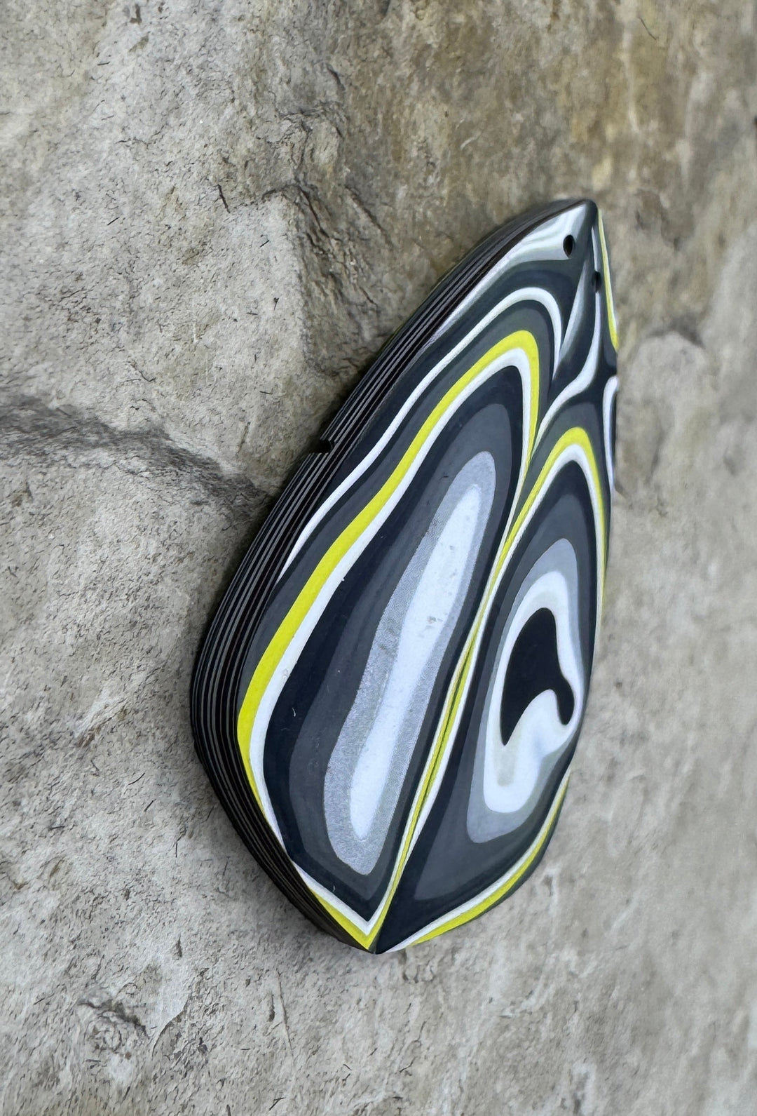 Priemium Fordite/Detroit Agate Earring Slab Bead Pair