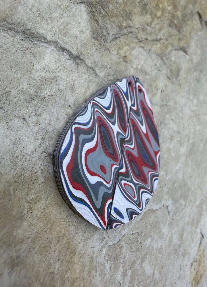 Priemium Fordite/Detroit Agate Earring Slab Bead Pair