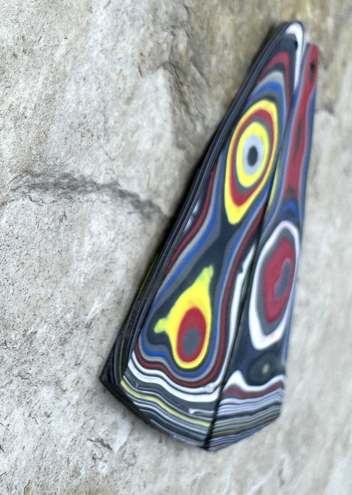 Priemium Fordite/Detroit Agate Earring Slab Bead Pair