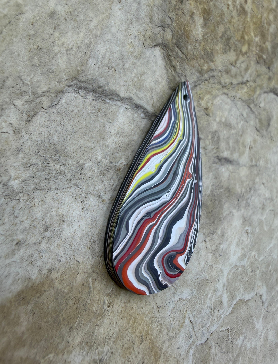 Priemium Fordite/Detroit Agate Focal Pendant Bead 19x39mm