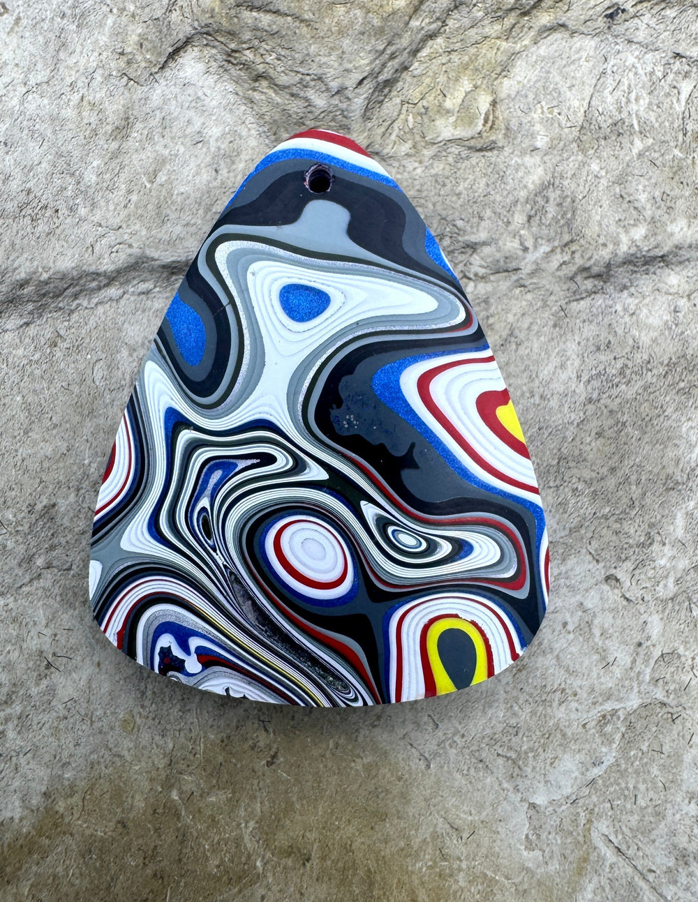 Priemium Fordite/Detroit Agate Focal Pendant Bead 24x30mm