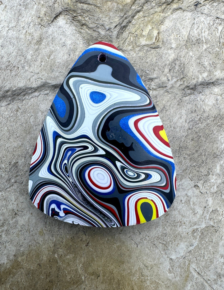 Priemium Fordite/Detroit Agate Focal Pendant Bead 24x30mm