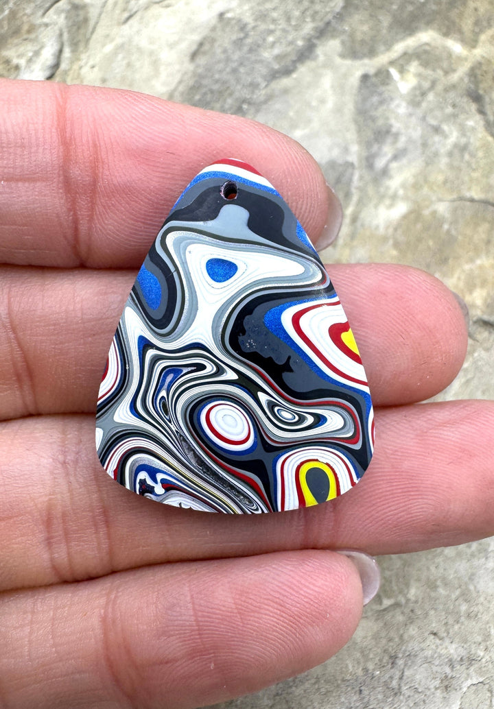 Priemium Fordite/Detroit Agate Focal Pendant Bead 24x30mm