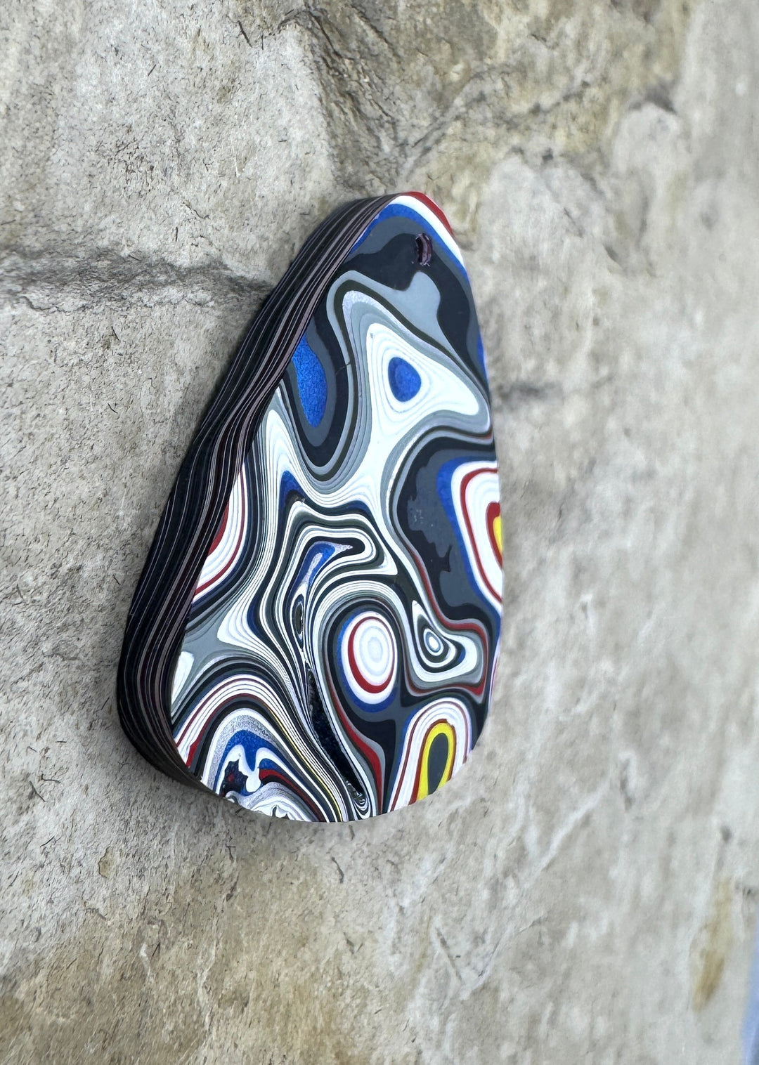 Priemium Fordite/Detroit Agate Focal Pendant Bead 24x30mm