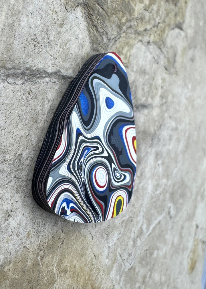 Priemium Fordite/Detroit Agate Focal Pendant Bead 24x30mm