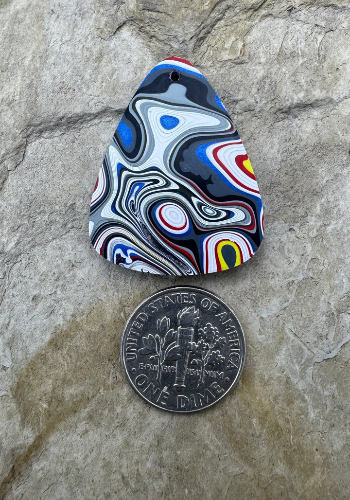 Priemium Fordite/Detroit Agate Focal Pendant Bead 24x30mm