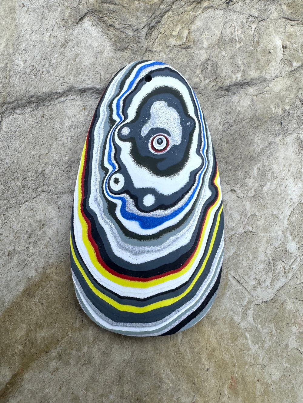 Priemium Fordite/Detroit Agate Focal Pendant Bead 24x45mm