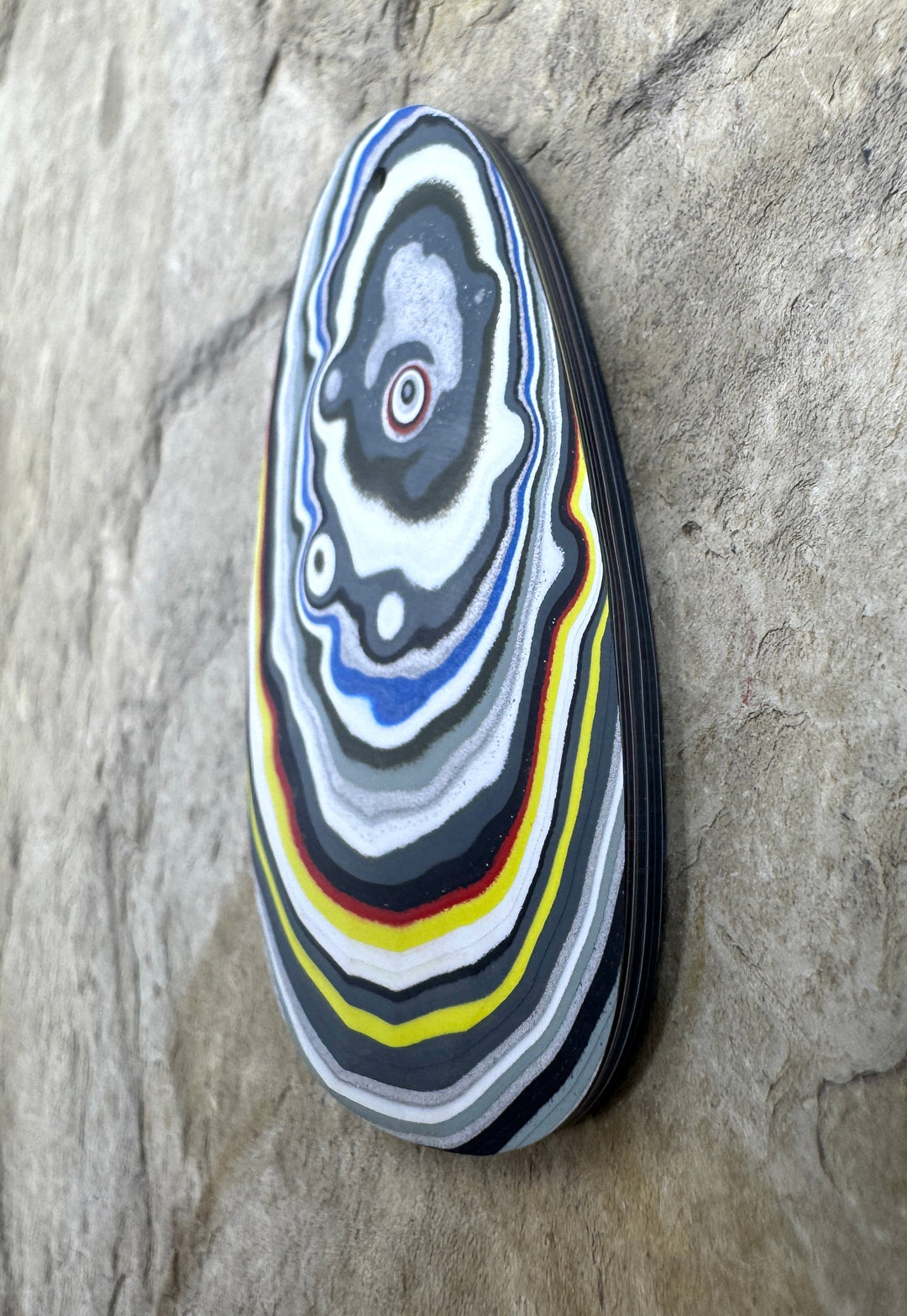 Priemium Fordite/Detroit Agate Focal Pendant Bead 24x45mm