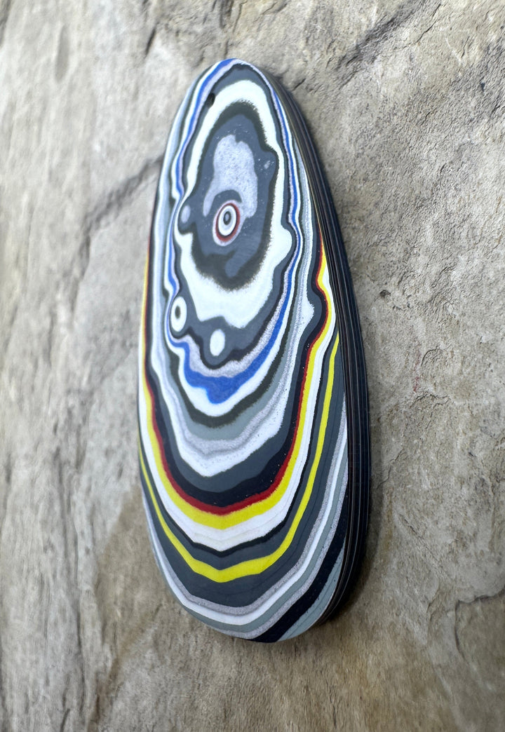 Priemium Fordite/Detroit Agate Focal Pendant Bead 24x45mm