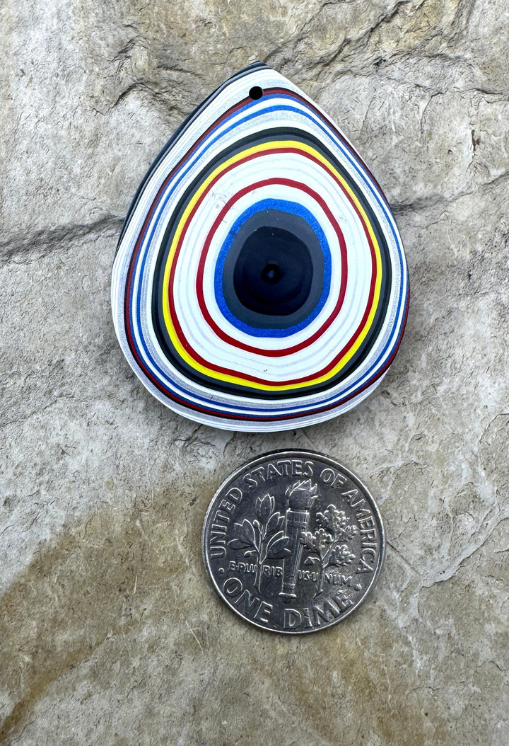 Priemium Fordite/Detroit Agate Focal Pendant Bead 28x35mm