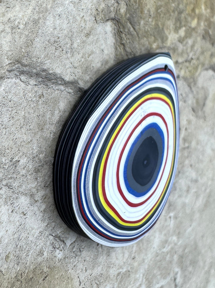 Priemium Fordite/Detroit Agate Focal Pendant Bead 28x35mm
