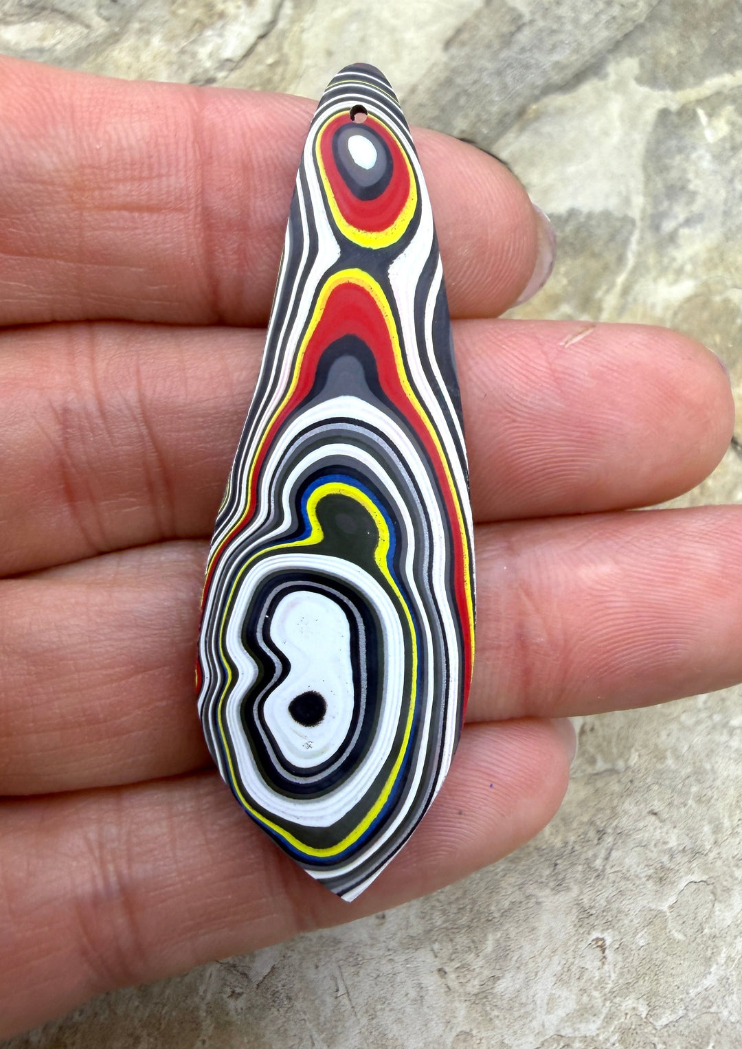 Priemium Fordite/Detroit Focal Pendant Bead 19x58mm