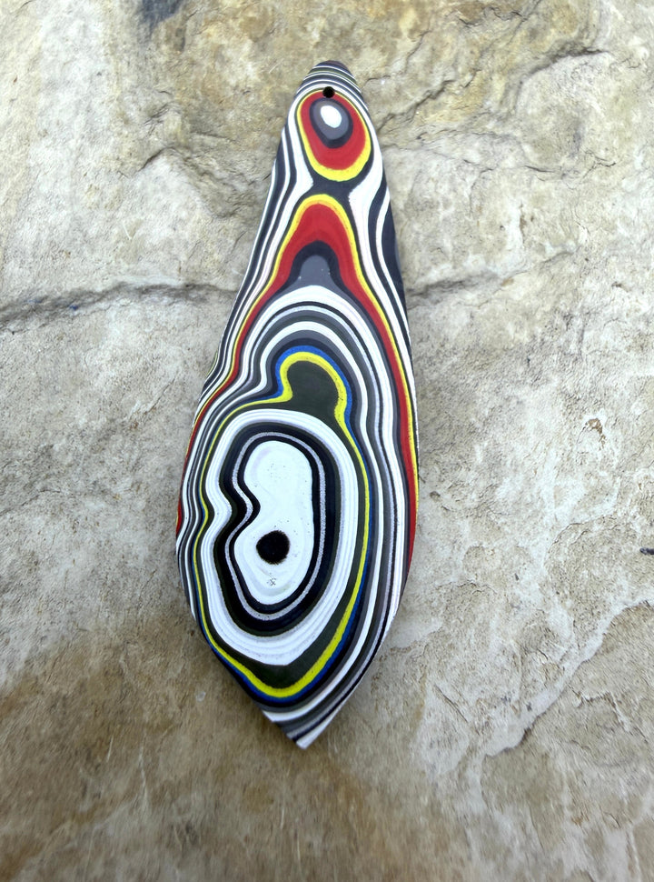 Priemium Fordite/Detroit Focal Pendant Bead 19x58mm