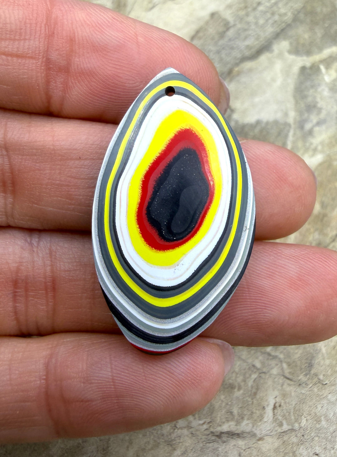 Priemium Fordite/Detroit Focal Pendant Bead 20x35mm