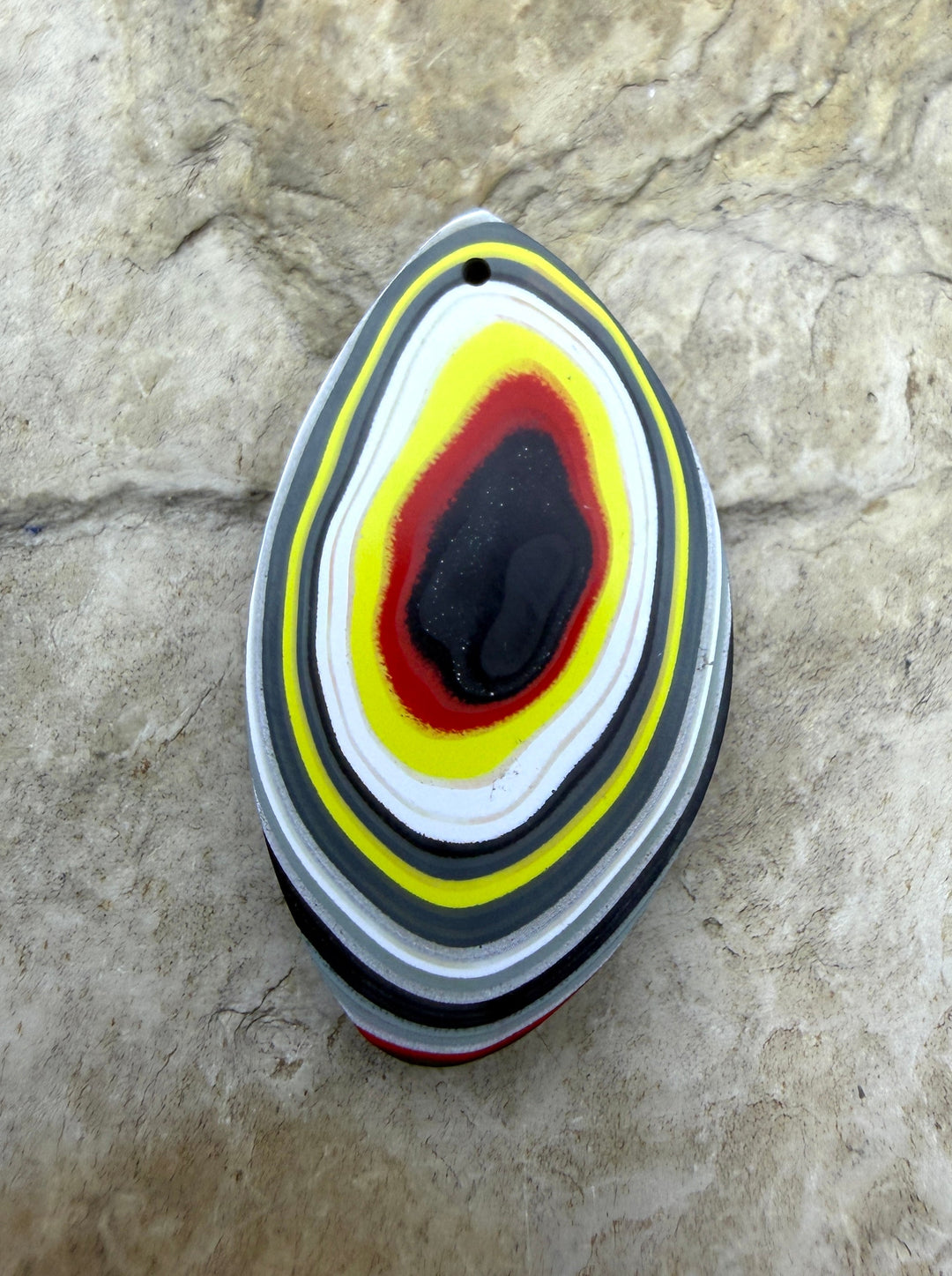 Priemium Fordite/Detroit Focal Pendant Bead 20x35mm