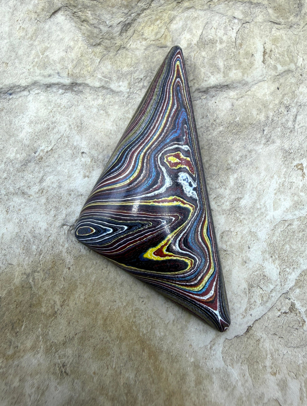 Priemium Fordite/Detroit Freeform Cabochon 20x42mm - Fordite