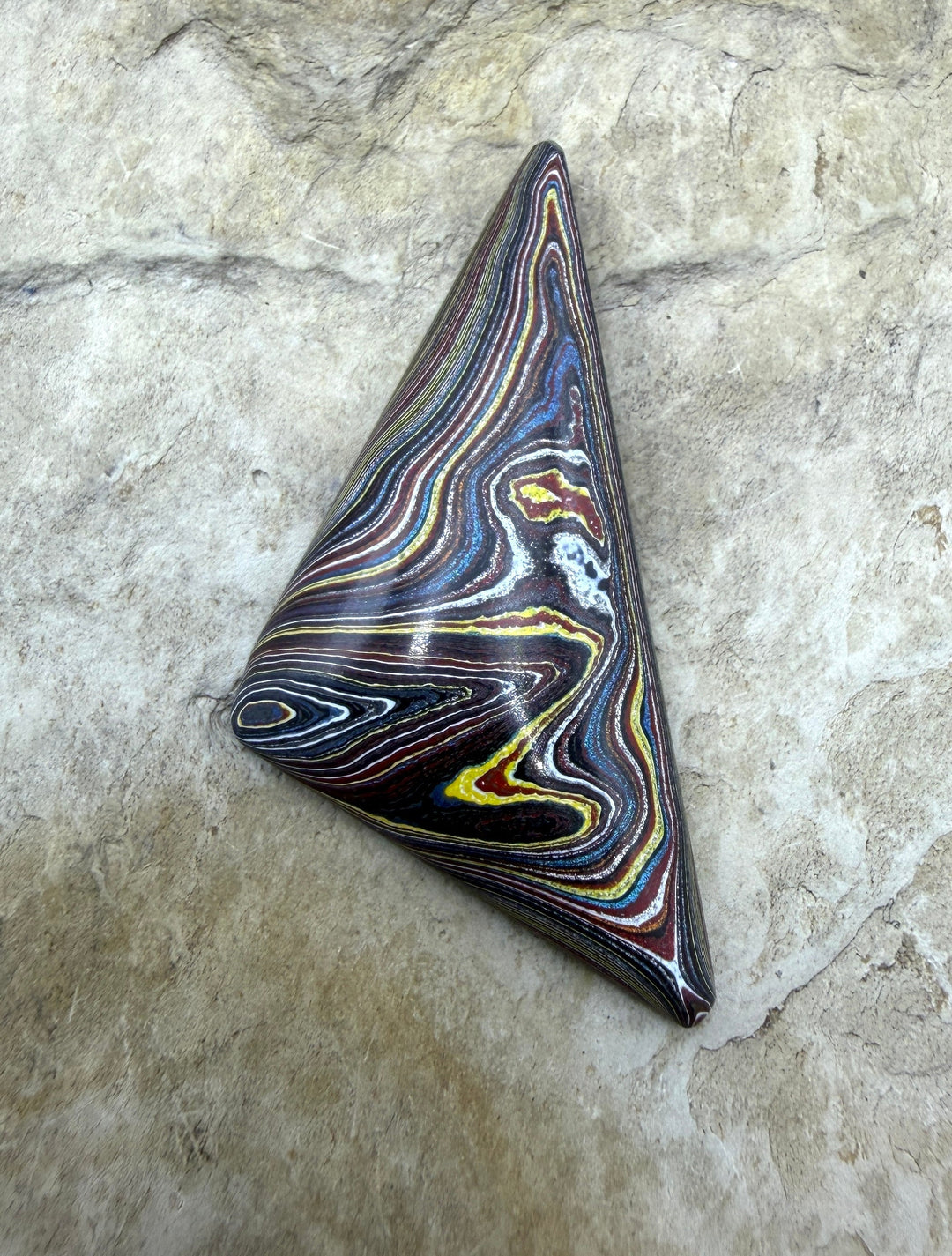 Priemium Fordite/Detroit Freeform Cabochon 20x42mm - Fordite