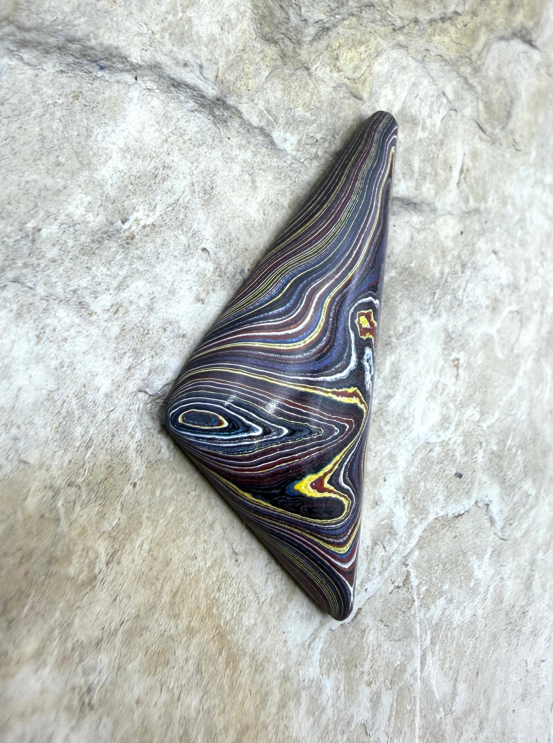 Priemium Fordite/Detroit Freeform Cabochon 20x42mm - Fordite