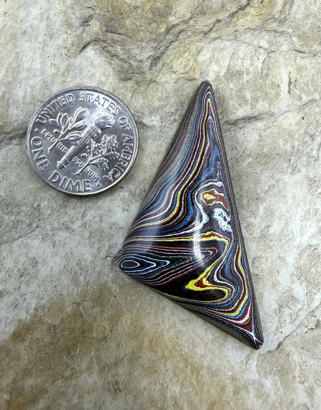Priemium Fordite/Detroit Freeform Cabochon 20x42mm - Fordite