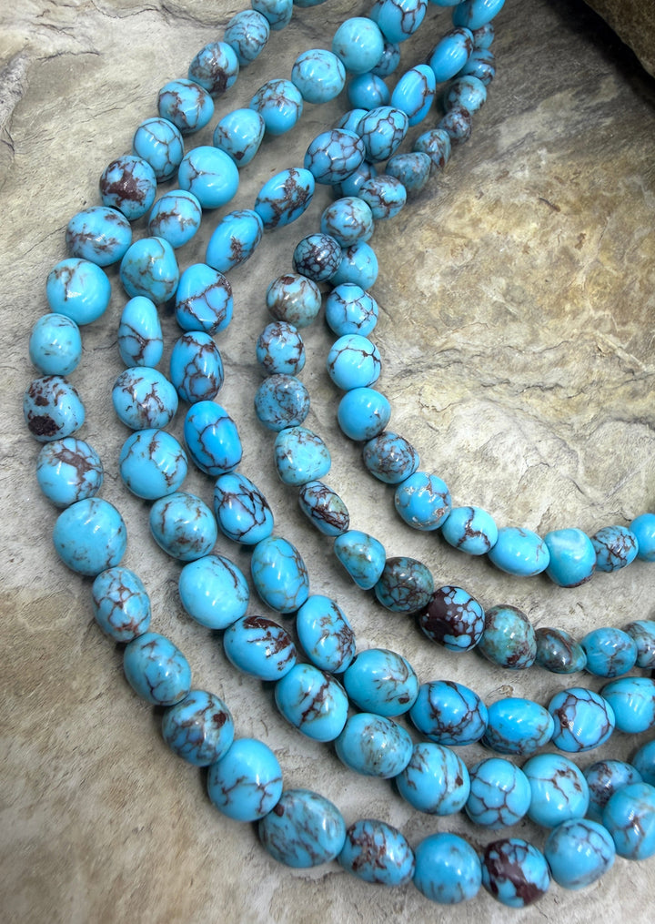 Prince Turquoise (Egypt) 4-6mm Rounded Nugget Beads ONE 16