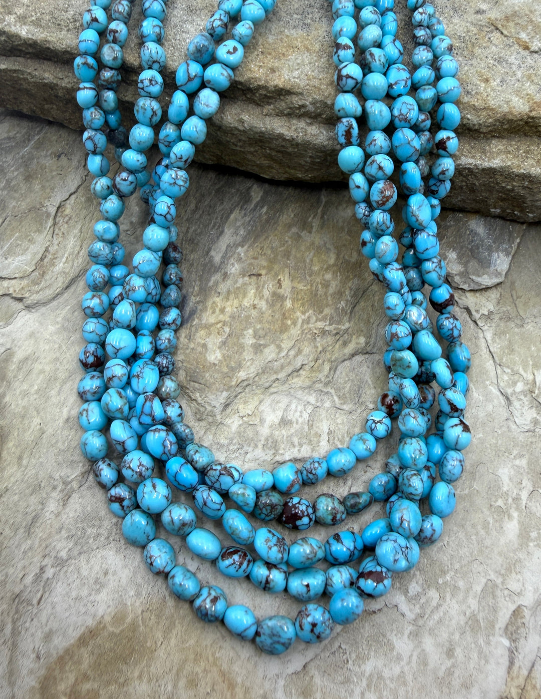 Prince Turquoise (Egypt) 4-6mm Rounded Nugget Beads ONE 16