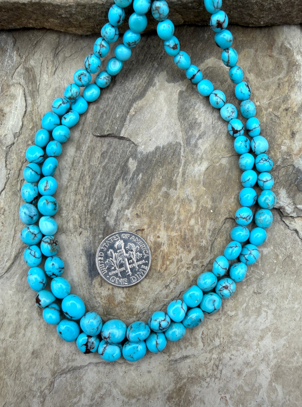 Prince Turquoise (Egypt) Graduated Rounded Nugget Beads