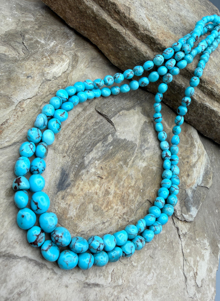Prince Turquoise (Egypt) Graduated Rounded Nugget Beads