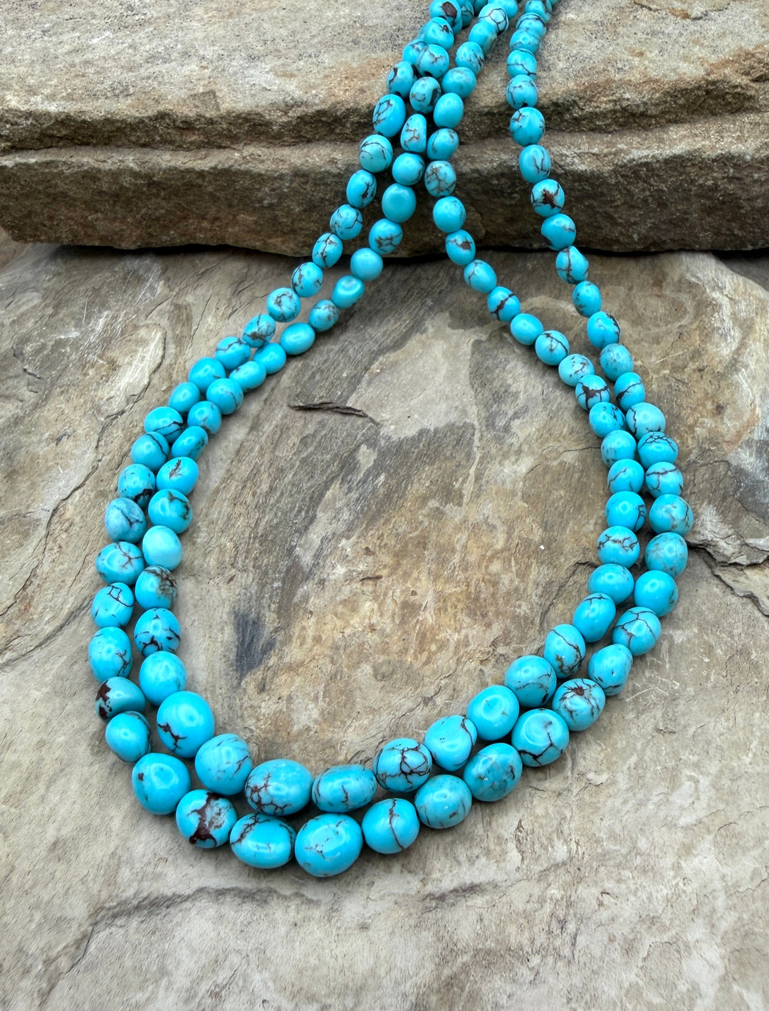 Prince Turquoise (Egypt) Graduated Rounded Nugget Beads