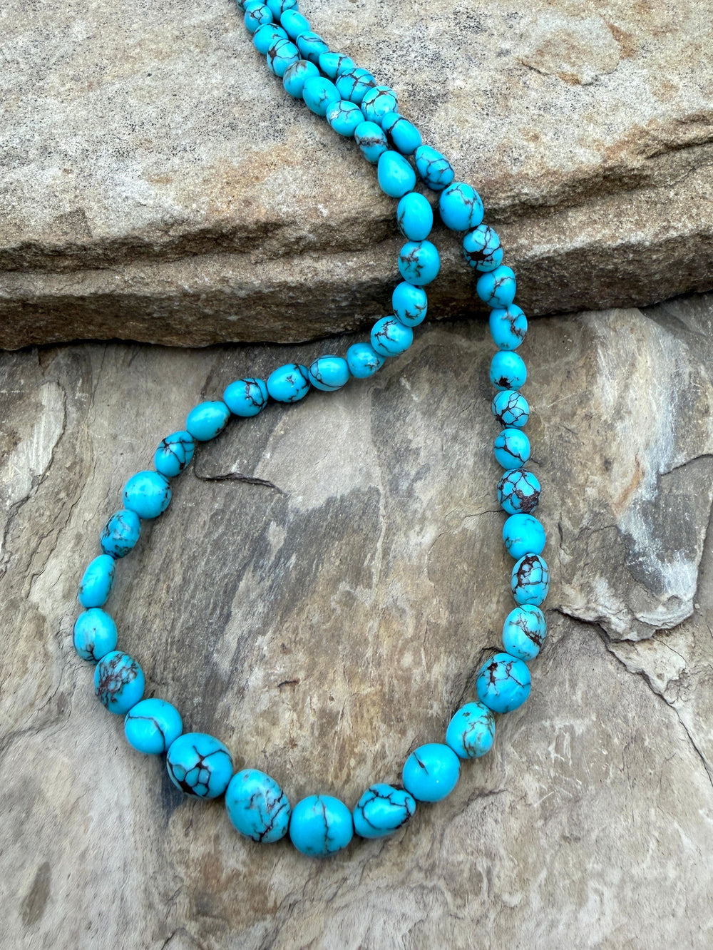 Prince Turquoise (Egypt) Graduated Rounded Nugget Beads