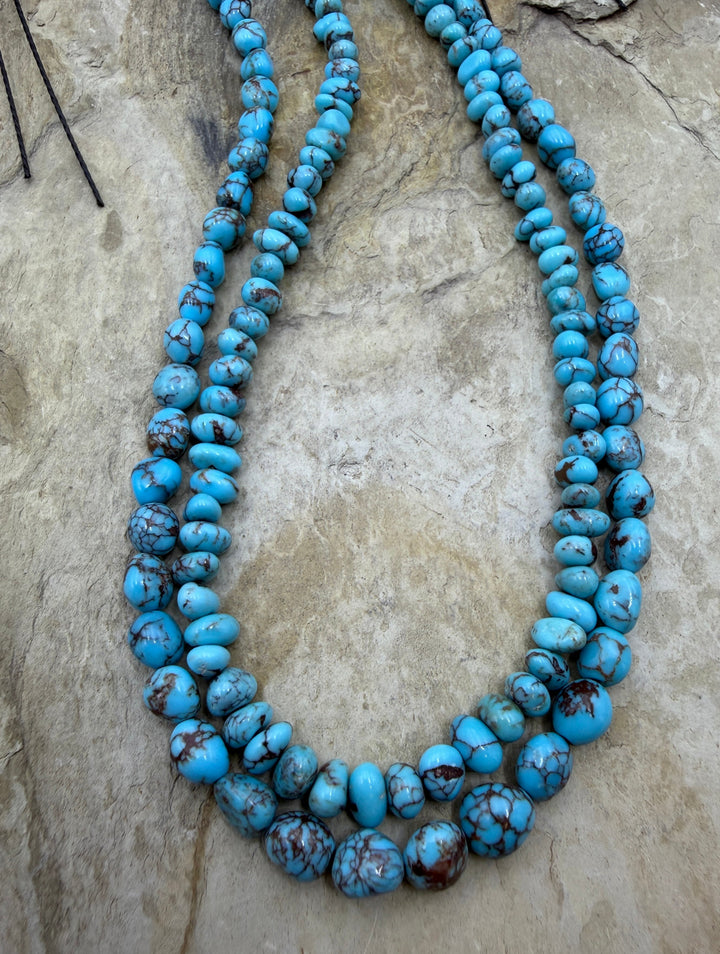 Prince Turquoise (Egypt) Nugget Beads 6-8mm ONE 16 Inch