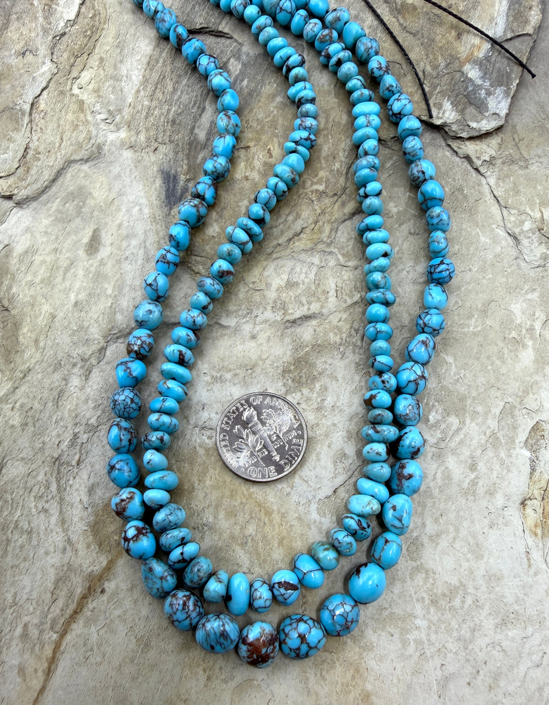 Prince Turquoise (Egypt) Nugget Beads 6-8mm ONE 16 Inch