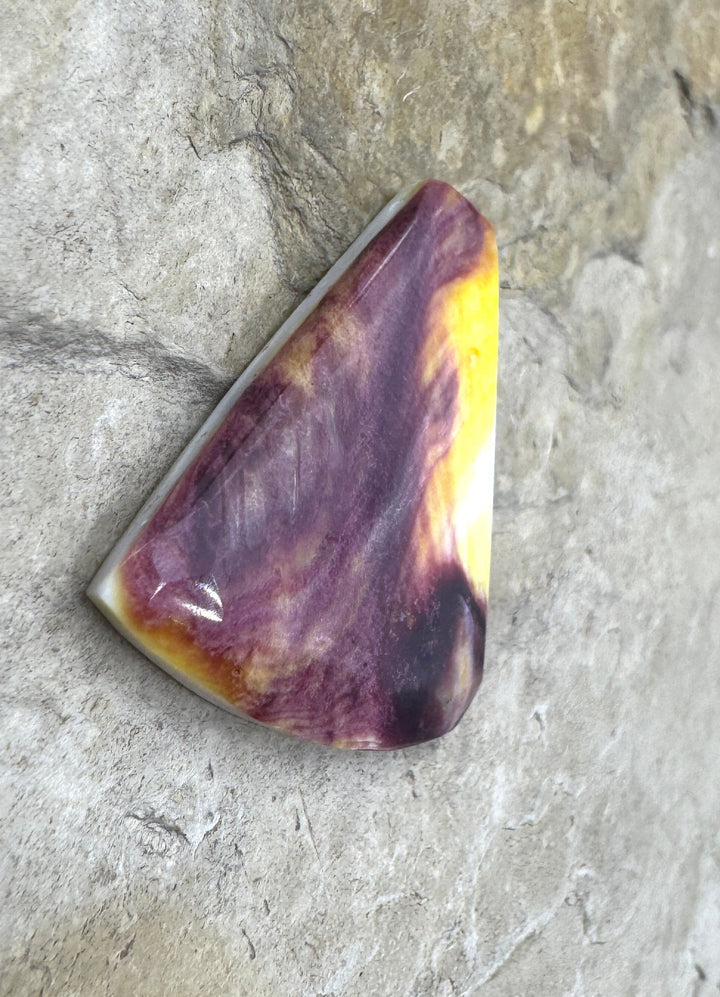 Purple and Yellow Spiny Oyster Cabochon 30x33mm - Spiney