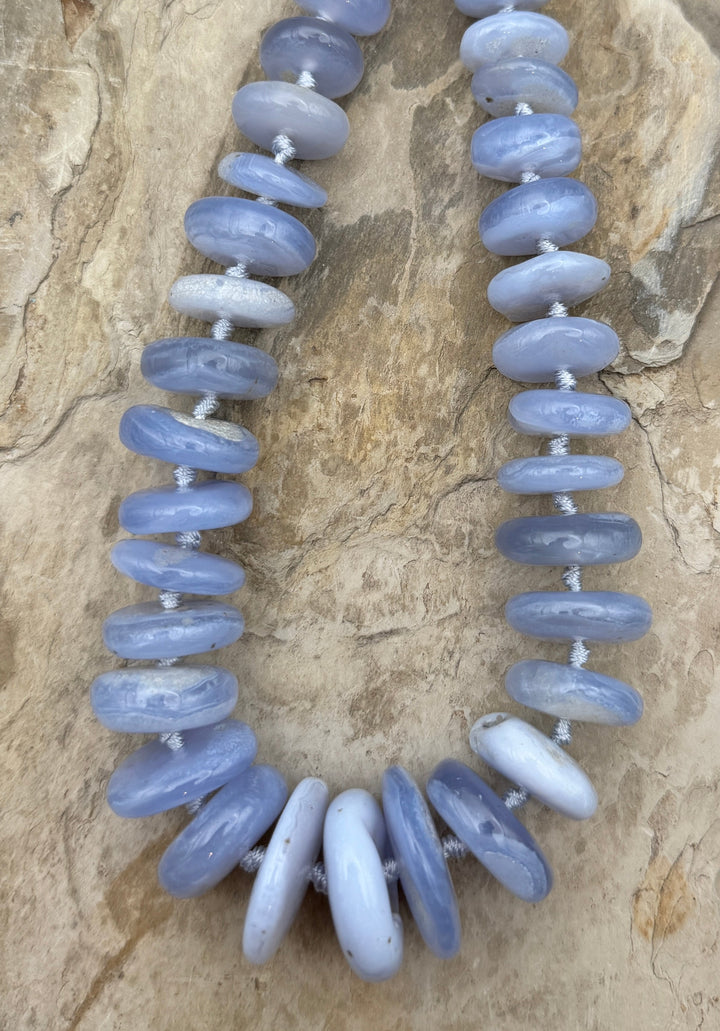 Purple Chalcedony Huge Irregular Graduated Rondelle Beads