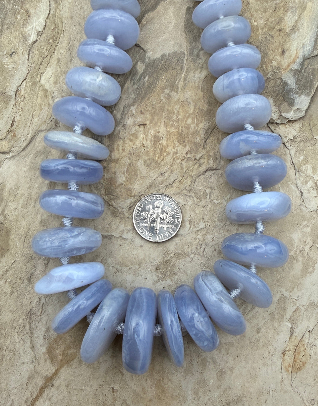 Purple Chalcedony Huge Irregular Graduated Rondelle Beads