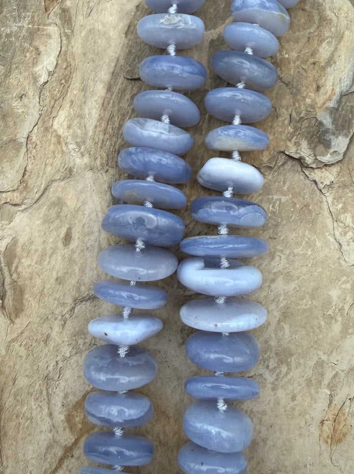 Purple Chalcedony Huge Irregular Graduated Rondelle Beads