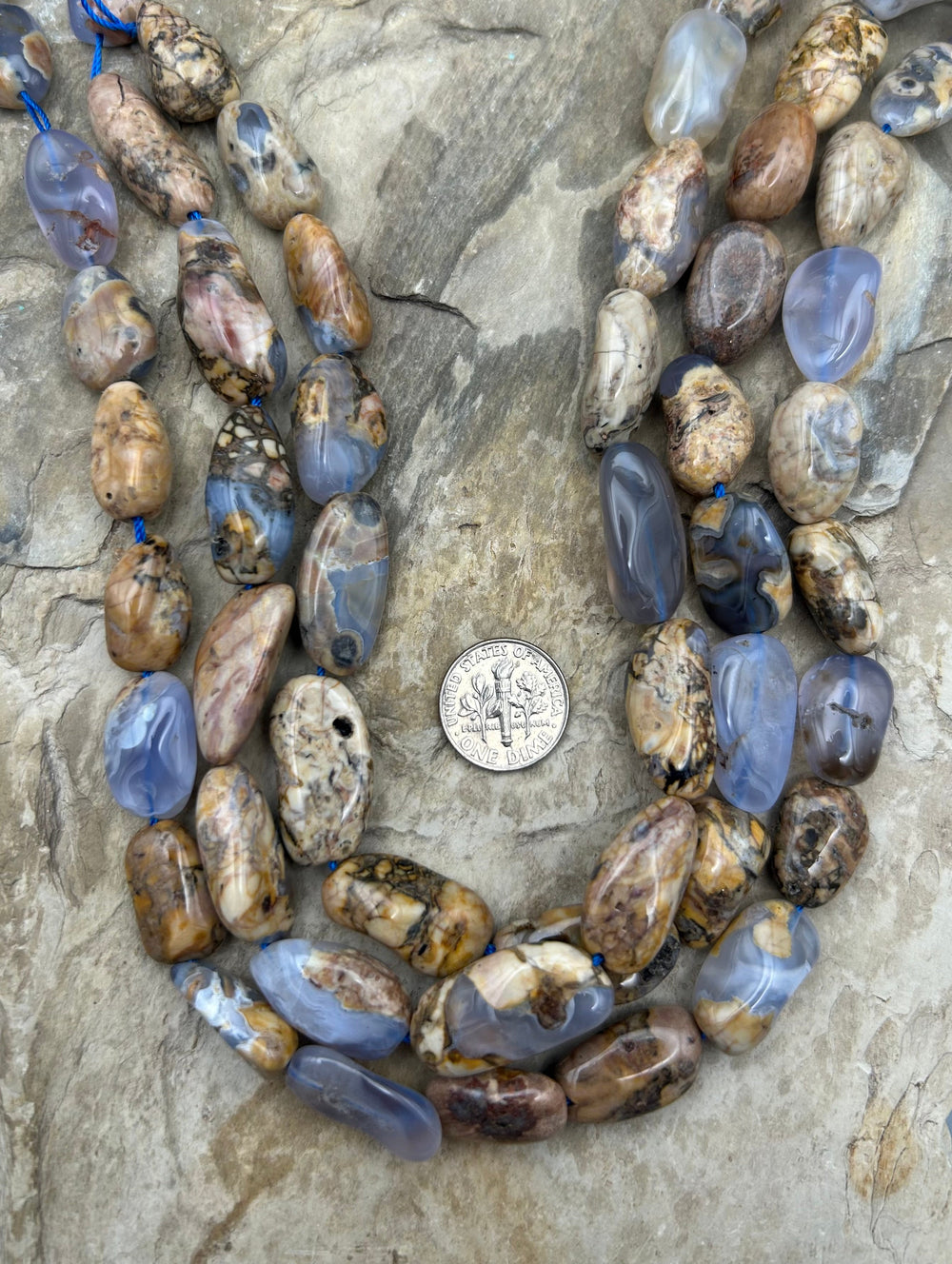 Purple Chalcedony Nugget Beads 9x19 - 13x23mm 16 inch