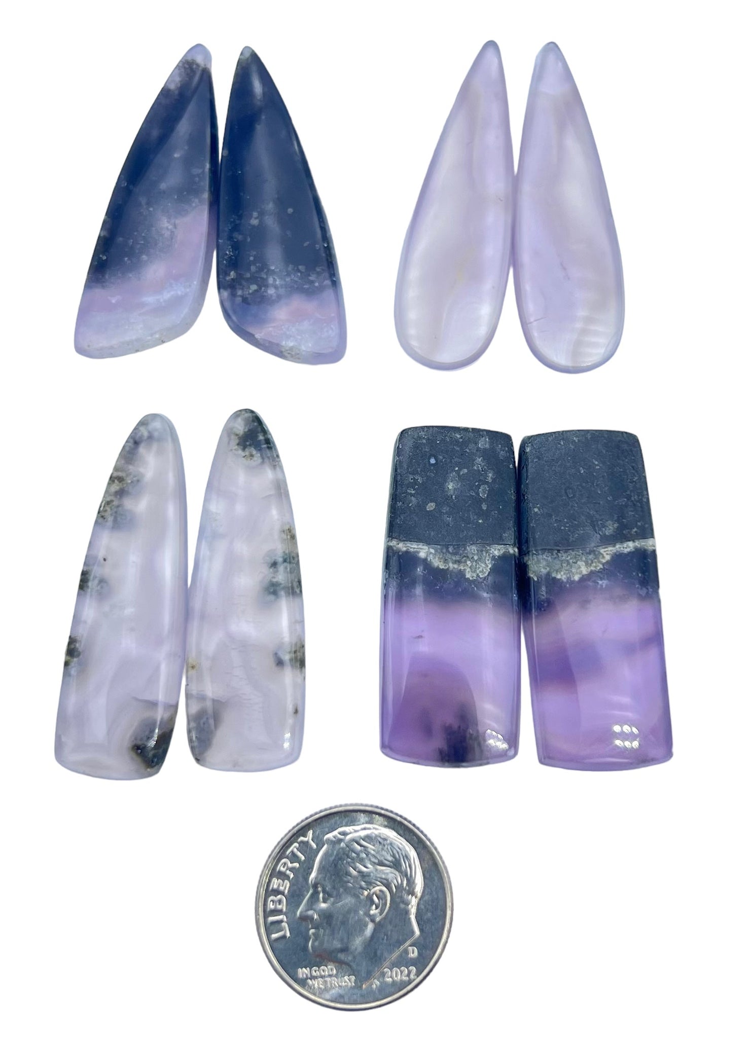 Purple Moss Agate Matching Cabochon Pairs Various Shapes