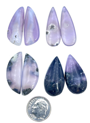 Purple Moss Agate Matching Earring Bead Pairs Various Shapes