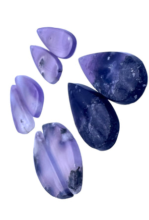 Purple Moss Agate Matching Earring Bead Pairs Various Shapes