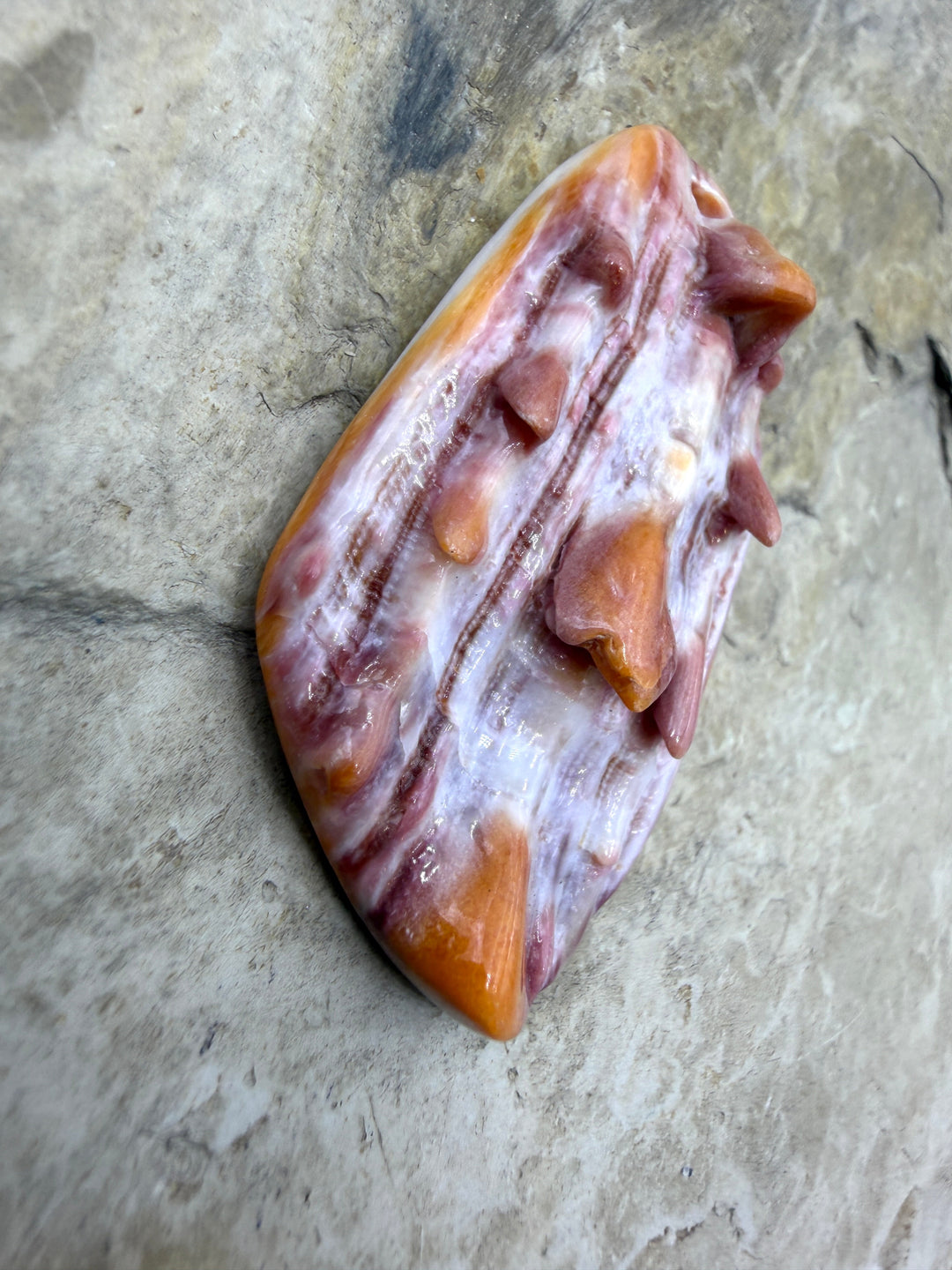 Purple/Red Spiny Focal Pendant Bead (Large Hole) 30x54mm